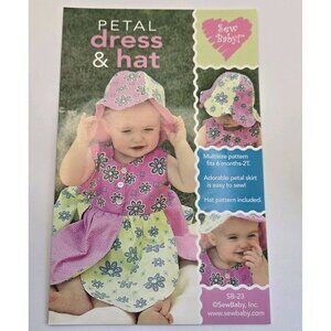 Sew Baby F705 Baby Girls Petal Dress and Hat Sewing Pattern No Envelope